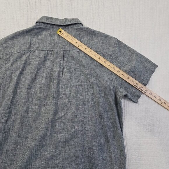 Prana Hemp Shirt Men's XL Gray Performance Stretch Short Sleeve Button Up Pocket - Picture 10 of 12